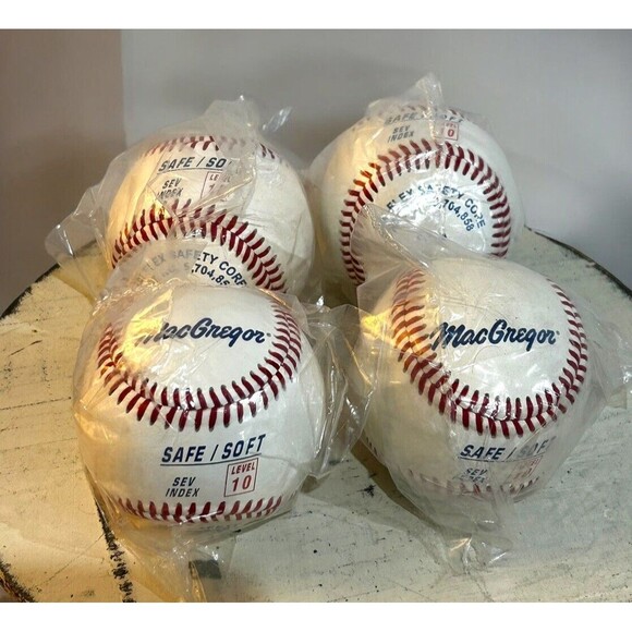 MacGregor Safe/Soft Tri Flex Safety Core Junior Level 10 Baseballs Lot Of 4 - Picture 1 of 5